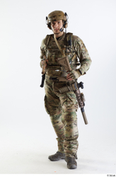  Frankie Perry US Army Pose Standing with Gun 